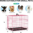 thumbnail image 7 of BestPet Dog Crate 18" Foldable Metal Kennel with Double Doors,for Small Breeds for Travel, Indoor & Outdoor Use,Pink, 7 of 7