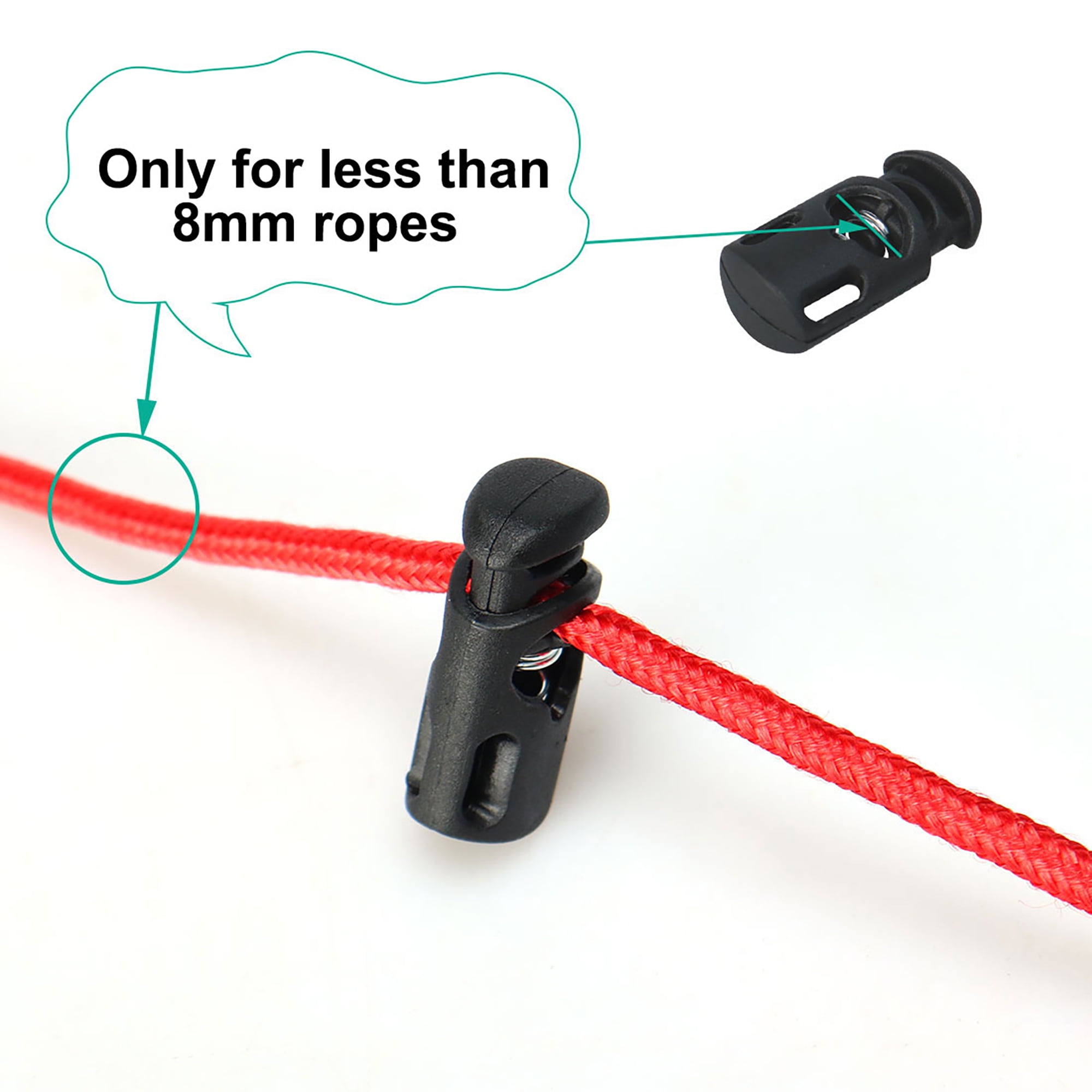 Plastic Bag Sportwear Jacket Clothes String Cord Lock Stopper Fastener 12pcs