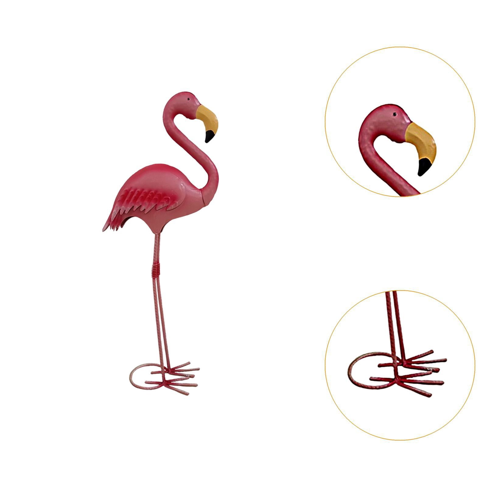 Miulika Garden Statue Animal Figurine Flamingo Sculpture Gift Landscape Ornament Metal Yard Art for Patio Balcony Lawn Outdoor Decor Height 50.5 cm