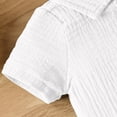 thumbnail image 5 of Glisme Toddler Boys Onesies 12-18 Months Crewneck Full Snap Down Front Romper Short Sleeve Solid Color Jumpsuit Classic Playsuit White, 5 of 9
