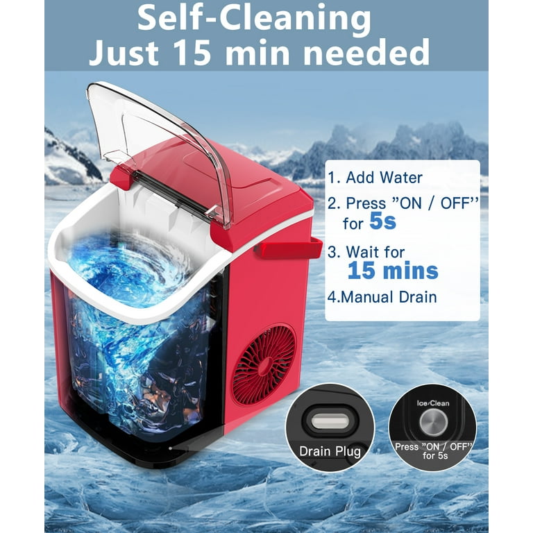 Countertop Nugget Ice Maker, 8 Ice Cubes Ready in 10 Mins Up to
