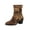 Leopard Print, variant on Casual Ankle Boots,Mid Calf Boots for Women - Tall Fashion Boots with Suede-Look Upper, Pointed Toe and Side Zipper Mid Shaft Boots, Chunky Block Heel Dress Boots, Casual Footwear for Fall Winter