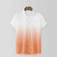 thumbnail image 4 of VSSSJ Men's Button Down Shirts Casual Gradient Print Short Sleeve Shirt Loose Fit Comfortable Fashion Vacation Beach Summer Shirts Orange XXXL, 4 of 6