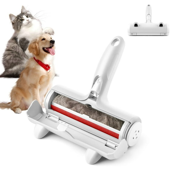 Nanafrog Resuable Pet Hair Remover Multi-Surface Cat & Dog Fur Lint Roller for Furniture & Clothing,White