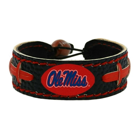 - Ole Miss Rebels Team Color Football Bracelet NCAA College D1 BCS Leather