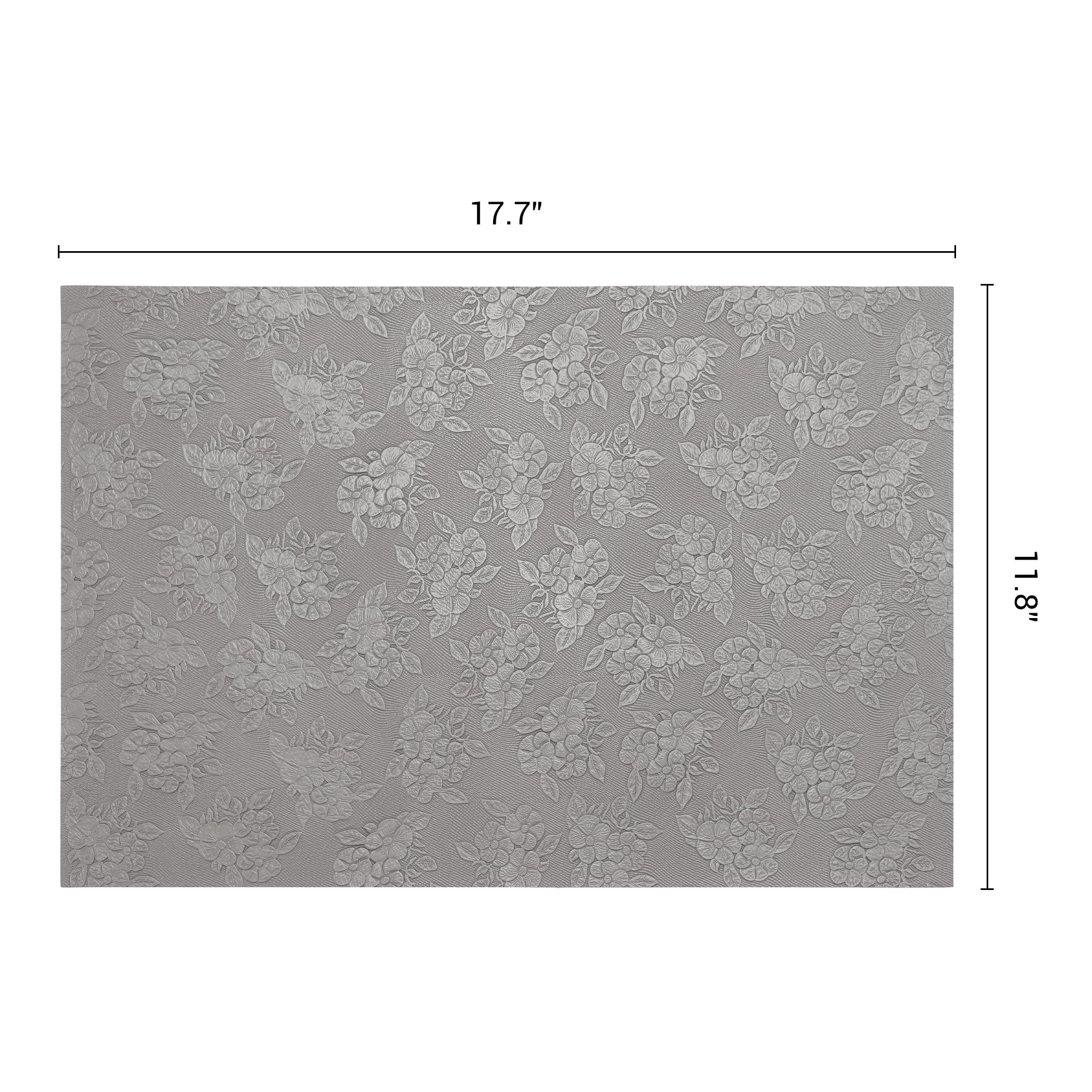 Unique Bargains Faux Leather Placemats for Kitchen Home Gray 17.7"x11.8"