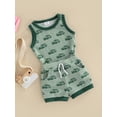 thumbnail image 3 of Liacowi Newborn Baby Boy Short Clothes Set Sleeveless Car Pattern Cotton Vest Tops Shorts Pant Bottom 2PCS Outfits, 3 of 8