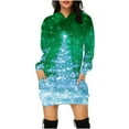 thumbnail image 1 of pstuiky Robes pour Filles, Mode Féminine Robe à Manches Longues à Capuche avec Poche Imprimée Fine Robes Formelles Économies d'Été, 1 of 4