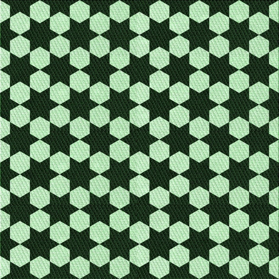 Ahgly Company Indoor Square Patterned Light Green Area Rugs, 4' Square