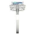 thumbnail image 3 of 2.78 ct Emerald Cut Blue Moissanite with Simulated Diamond Halo Accents 14K White Gold Womens Engagement Ring, 3 of 5