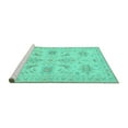 thumbnail image 2 of Ahgly Company Machine Washable Indoor Round Persian Turquoise Blue Traditional Area Rugs, 8' Round, 2 of 4