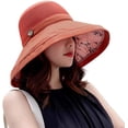 thumbnail image 4 of Women Mesh Sun Hats Summer Beach UV Protection UPF Packable Wide Brim Chin Strap, 4 of 10