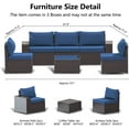 thumbnail image 4 of Gotland 6 Pieces Patio Conversation Set Outdoor Sectional Sofa Set PE Rattan Sectional sofa Set (dblue), 4 of 7
