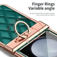 thumbnail image 3 of Decase for Samsung Galaxy Z Flip 5 New Slim Case with Diamond Ring Kickstand,Elegant Style PU Leather Plating Bumper Shockproof Case with Hinge Protection for Samsung Galaxy Z Flip5 5G 2023,Green, 3 of 6