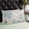 thumbnail image 4 of Vintage Coral Starfish Shell Seahorse Standard Size Pillow Cover, Pillowcase Protectors with Zipper, Breathable Decorative Throw Pillow Case Cover, Pillow Shams for Couch Sofa 20x26Inch, 4 of 7