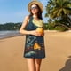 thumbnail image 3 of Easygdp Moonlit Skeleton Campfire para Vestido Transpirable de Mujer, Vestido Suelto de Manga Corta con Pliegues y Bolsillos para el Verano, 3 of 7