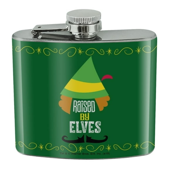 Elf Movie Raised by Elves Stainless Steel 5oz Hip Drink Kidney Flask
