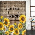 thumbnail image 2 of Sunflower Shower Curtain, Waterproof Shower Curtains for Bathroom, Farm Floral Love Brown Vintage Brown Wood Grain Washable Fabric Bathtub Curtain Set Bath Decor with 12 Hooks Standard 72"x72", 2 of 8