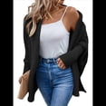thumbnail image 2 of Suéter Tipo Cárdigan para Mujer, de Gran Tamaño, de Punto Grueso, Holgado, Cruzado, con de Murciélago y Frente Abierto Negro L, 2 of 8