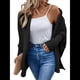 thumbnail image 2 of Suéter Tipo Cárdigan para Mujer, de Gran Tamaño, de Punto Grueso, Holgado, Cruzado, con de Murciélago y Frente Abierto Negro M, 2 of 8