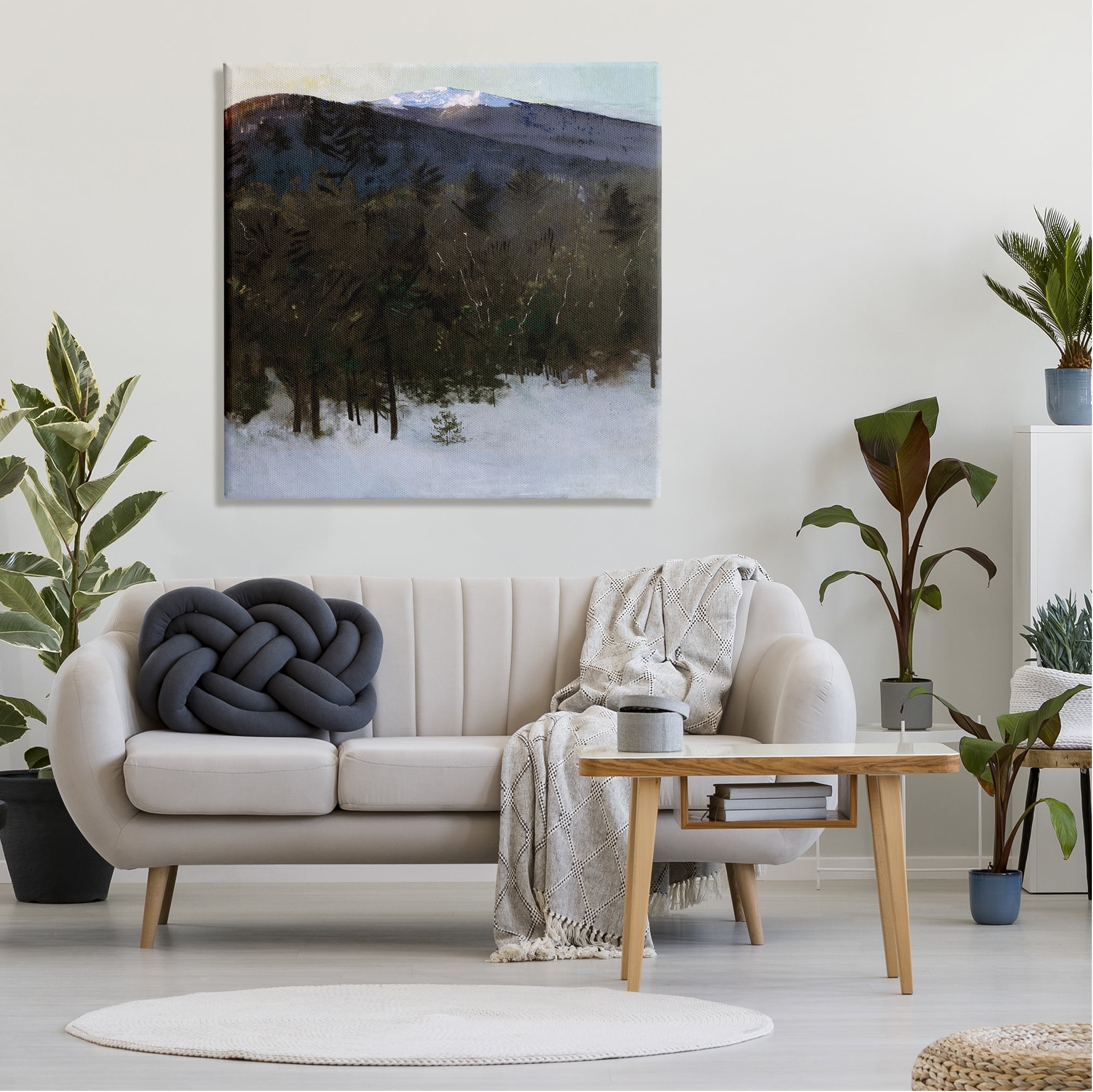 Stupell Industries Winter Nature Painting Landscape Painting Gallery Wrapped Canvas Art Print Wall Art, 36 x 36