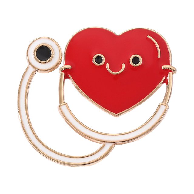 Liebe Herz Stéthoscope Mini Brosche Infirmières Stéthoscopes Épingle Battement de Cœur
