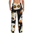 thumbnail image 3 of Balery Men'S Cat Skulls And Flowers Pants,Sleepwear Pants,Pajama Pants,Pj Bottoms Drawstring And Pockets-Small, 3 of 9