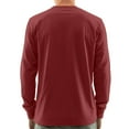 thumbnail image 3 of Hearthz Long Sleeve Henley Shirts for Men Fall 3-Button Solid Color Men's Shirts O Neck Baseball Tee Shirt, 3 of 7