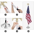 thumbnail image 5 of 8 Ft Telescoping Indoor Flag Pole Kit Base Eagle Aluminum 3x5 Ft US Flag 2 Pack, 5 of 18