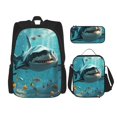 thumbnail image 1 of Fotbe Realistic Ocean Shark Set Escolar 3 en 1 para Niños - Mochila Duradera con Lonchera Aislante y Estuche para Lápices - Mochila Escolar para Niños y Niñas, 1 of 7