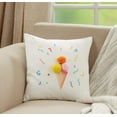 thumbnail image 4 of Saro Lifestyle Ice Cream Cone Pom Pom Poly Filled Throw Pillow, 4 of 5