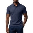 thumbnail image 5 of Mens Polo Shirts Textured Knit Stretchy Regular Fit Collared Golf Shirts, XL, 5 of 8