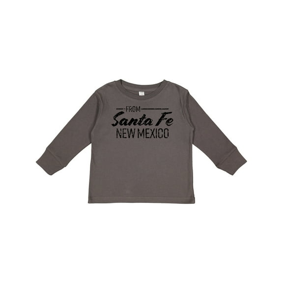 Inktastic From Santa Fe New Mexico in Black Distressed Text Boys or Girls Long Sleeve Toddler T-Shirt