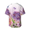 thumbnail image 5 of KLL Flowers And Colorful Butterflies Print Men's Shirt Short Sleeve Button Down Summer Cuba Beach Shirts- Medium, 5 of 5