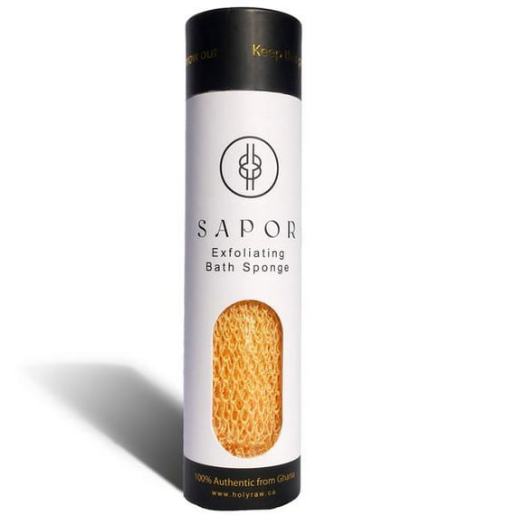 SAPOR - Ghanaian Exfoliating Body Bath Sponge - Pastel Yellow | Holy Raw