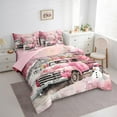 thumbnail image 3 of Manfei Rustic Pink Truck Bedding Comforter Set 7pcs for Teen, Winter Flower Floral Queen Bedding Sets, Merry Christmas Reversible Queen Sheet Sets, Super Cozy Room Decor, 3 of 7