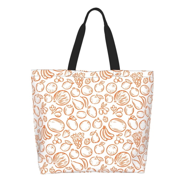 Balery Simple Fruit Bolsa Tote Estilo Estético con Cremalleras, Bolsa de Hombro, Bolsa de Compras Grande y Plegable
