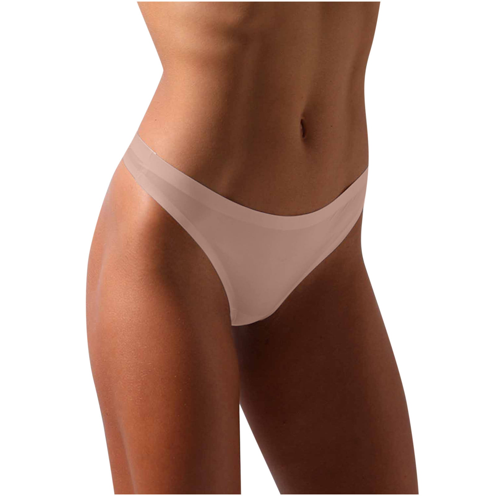 CHGBMOK Women's Underwear Sexy Ice Silk Traceless Transparent Low Waist G-String  Panties 