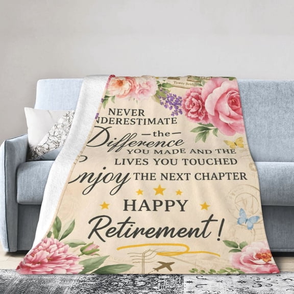Retirement Gift for Woman, Retirement Blanket for Women Men, Farewell Gifts for Coworkers, Going Away Goodbye Present for Mom Teacher Nurse Throws Blankets 50x40