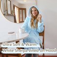 thumbnail image 6 of Women Hooded Fluffy Long Robes Warm Plush Sherpa Lined Hood Fleece Bathrobe with Pocket by Tirrinia, 6 of 8