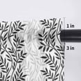 thumbnail image 5 of Black Grey Botanical Valance Curtains for Kitchen/Living Room/Bathroom/Bedroom Window,Rod Pocket Small Topper Half Short Window Curtains Sheer Scarf,Pastoral Spring Summer Leaf Aesthetics 54"x18", 5 of 8