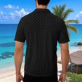 thumbnail image 4 of USNSM Men's Summer Solid Color Short Sleeve Button Hollow Jacquard Cardigan Blouse Shirt Comfort Breathable Lapel Blouse Shirt Black L, 4 of 7