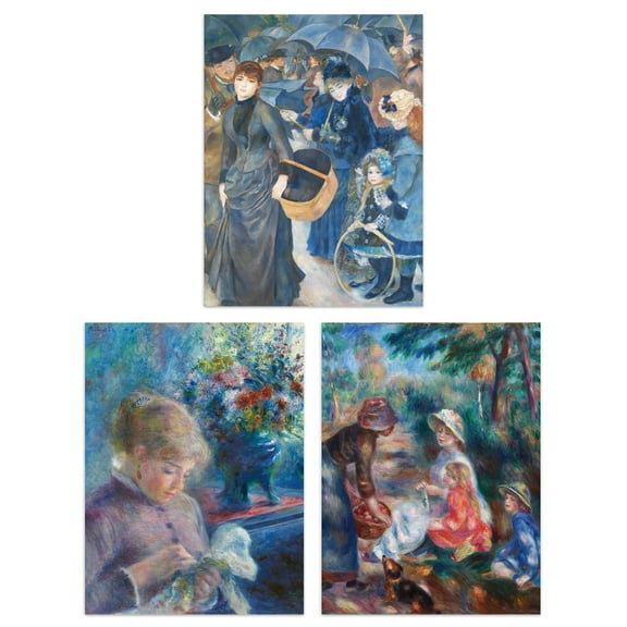 Pack of 3 Pierre-Auguste Renoir Impressionist Painting Unframed Wall Art Living Room Prints Set
