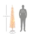 thumbnail image 3 of HOMCOM 6' Slim Artificial Christmas Tree with Colourful LED Lights, White, 3 of 10