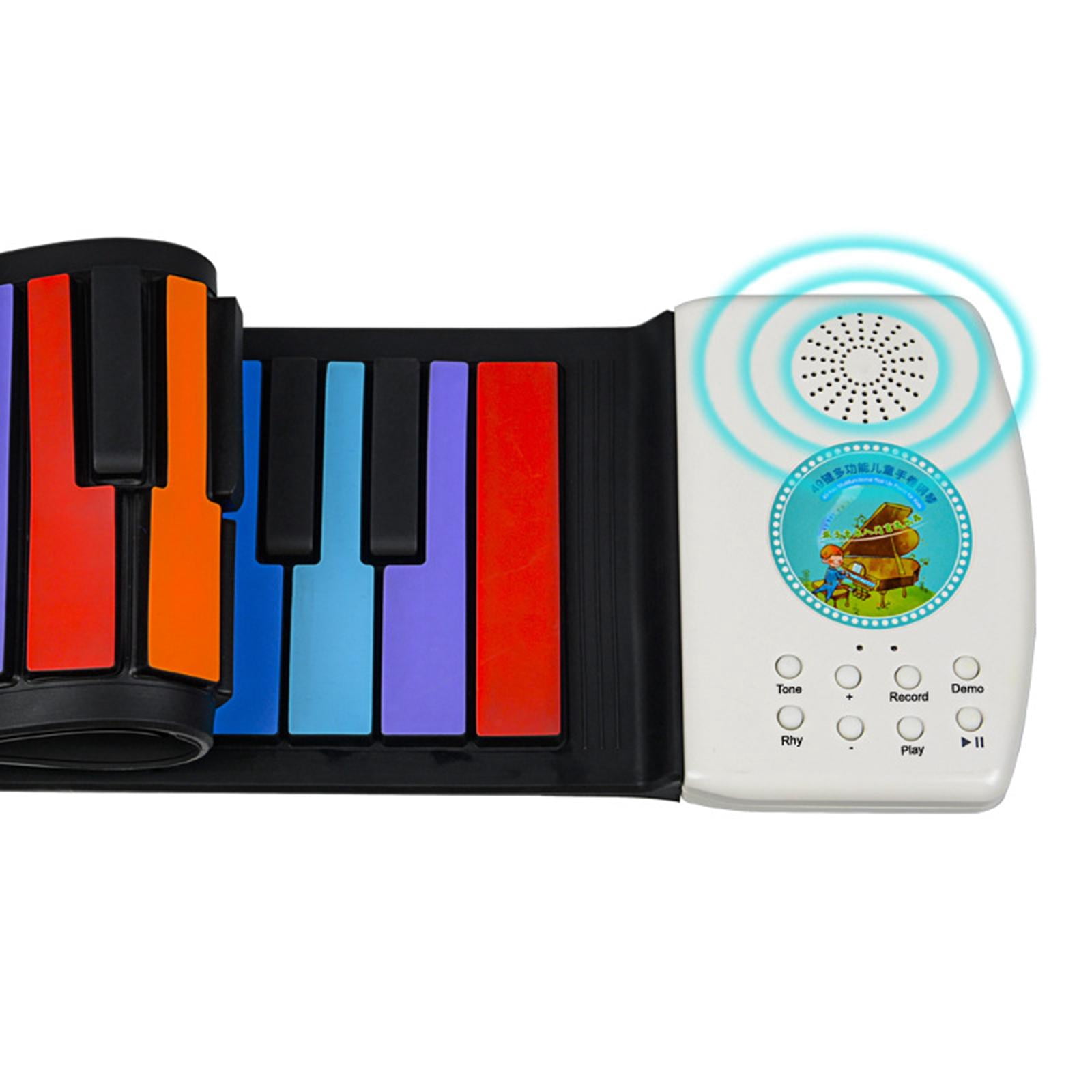 LeeQinersw 49 Keys Digital Keyboard Flexible Roll Up Piano Digital Keyboard Piano Hand Roll Rainbow