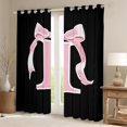 thumbnail image 2 of Erosebridal Kawaii Initial Letter Curtains for Living Room, Monogrammed I 30%-50% Blackout Curtains Set of 2 (38x45), Ribbon Cow Curtains and Drapes (38x45), Window Curtains Bedroom Decoration, 2 of 6