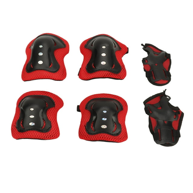 Genouillères et Coudières de Patinage pour Enfants, Ensemble d'Équipement de Protection de Cyclisme pour Enfants Multifonction 6 Pcs pour Planche à Roulettes, Bleu, Rouge, Noir