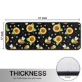thumbnail image 5 of Sunflower and Bee Black Pattern Anti Fatigue Kitchen Rugs Set Of 2, Non Slip Washable Decorative Floor Mats for Sink Laundry and Home Use, 17"x47", 5 of 5