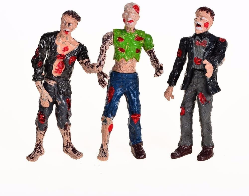 Playworld Zombie Action Figures with Movable Joins (Pack of 6), Size: Standard