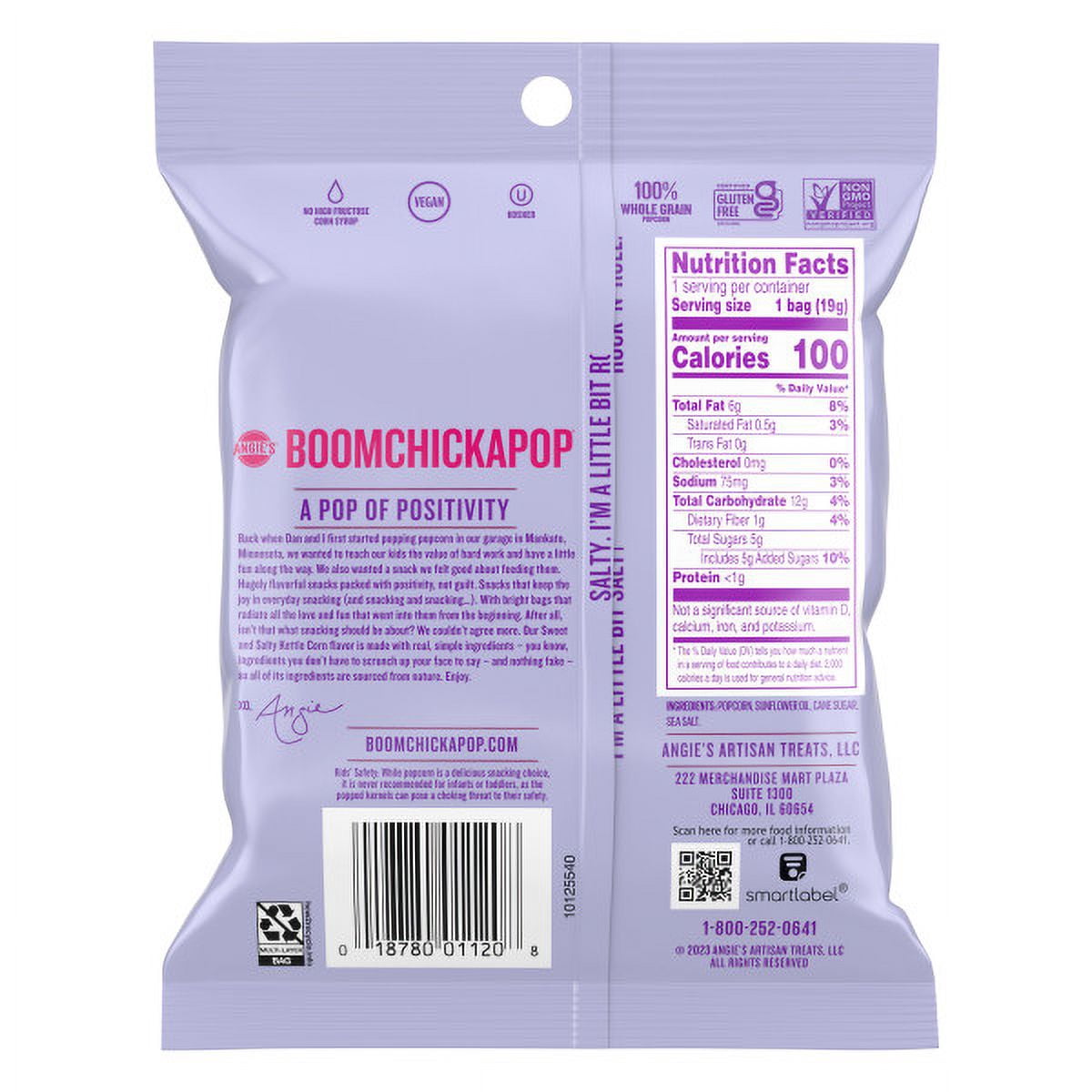Angie's BOOMCHICKAPOP Sweet & Salty Kettle Corn Popcorn 28ct Multi-Pack, (28) .67 oz Individual Bags